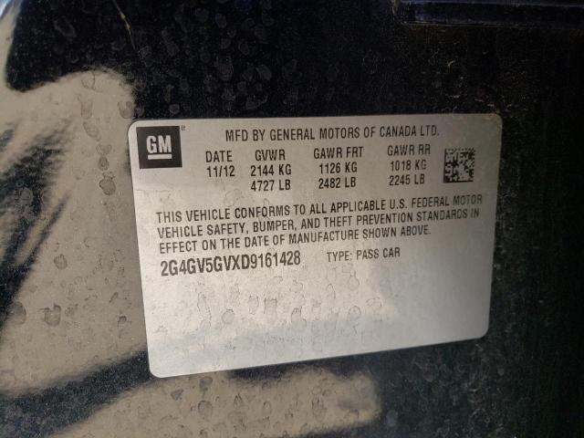 2G4GV5GVXD9161428 - 2013 BUICK REGAL GS 黑色 照片 12