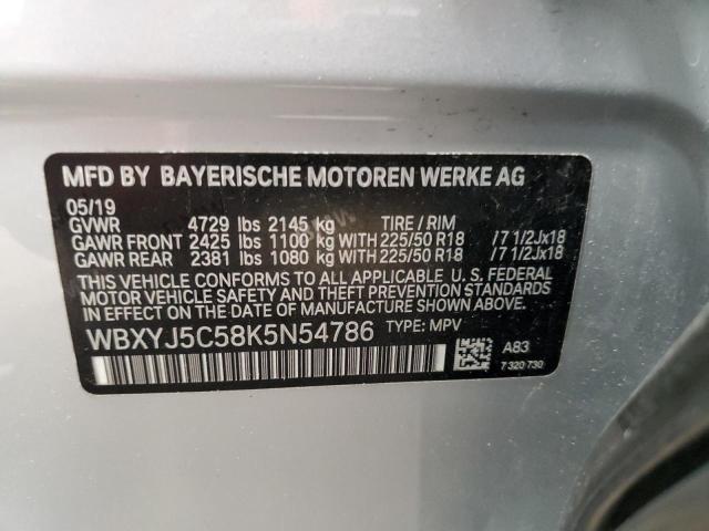 WBXYJ5C58K5N54786 - 2019 BMW X2 XDRIVE28I SILVER photo 13