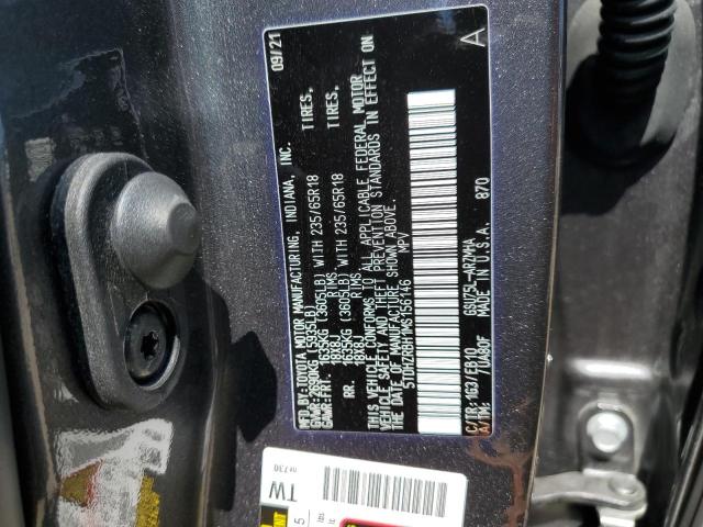 5TDHZRBH1MS156146 - 2021 TOYOTA HIGHLANDER XLE 灰色 照片 12