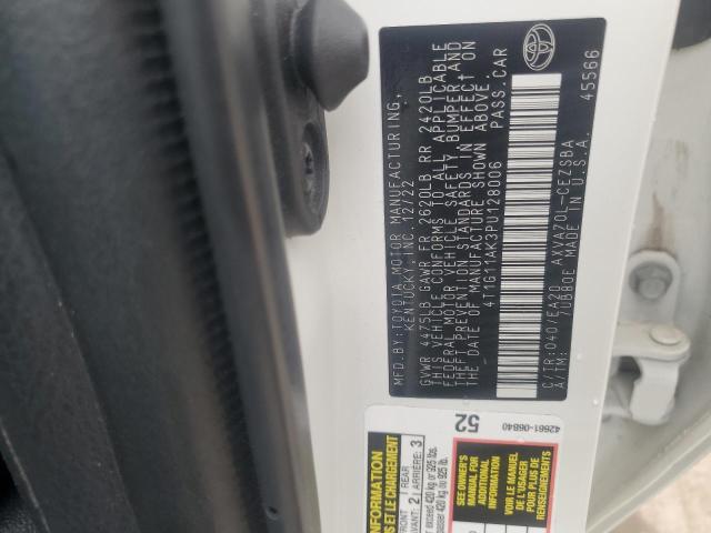 4T1G11AK3PU128006 - 2023 TOYOTA CAMRY SE NIGHT SHADE WHITE photo 12