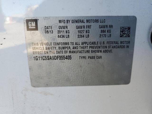 1G11C5SA9DF355405 - 2013 CHEVROLET MALIBU 1LT WHITE photo 12