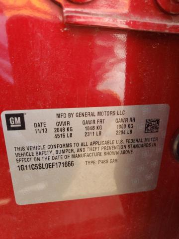 1G11C5SL0EF171666 - 2014 CHEVROLET MALIBU 1LT RED photo 12