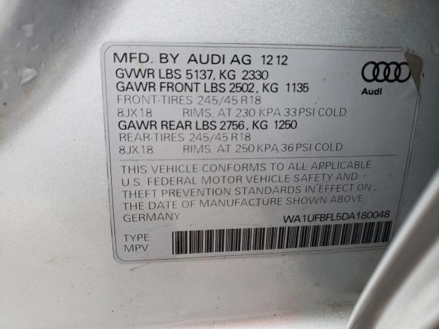 WA1UFBFL5DA180048 - 2013 AUDI A4 ALLROAD PREMIUM PLUS SILVER photo 12