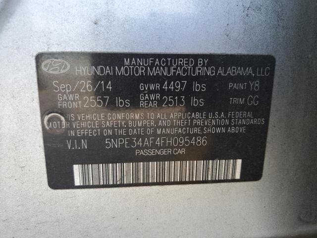 5NPE34AF4FH095486 - 2015 HYUNDAI SONATA SPORT SILVER photo 12