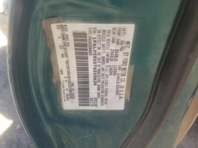 1FALP58S6TG305628 - 1996 FORD TAURUS LX GREEN photo 12