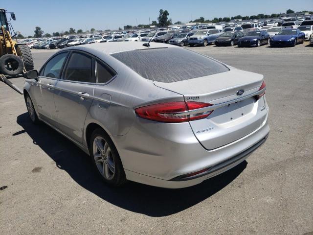 3FA6P0LU5JR235036 - 2018 FORD FUSION SE HYBRID SILVER photo 2