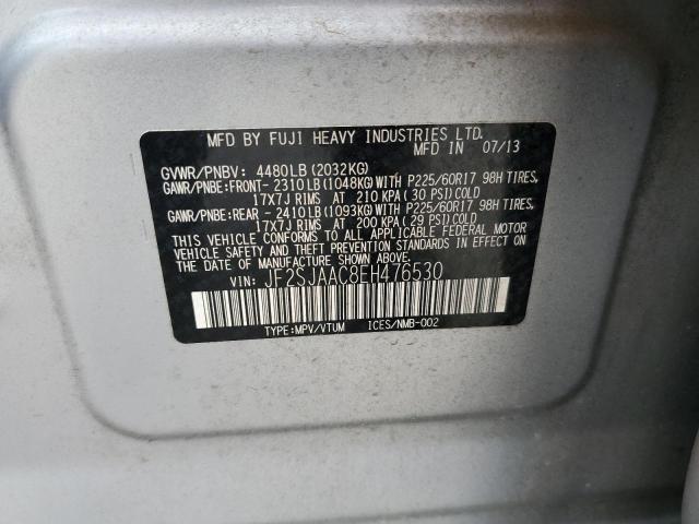 JF2SJAAC8EH476530 - 2014 SUBARU FORESTER 2.5I SILVER photo 12