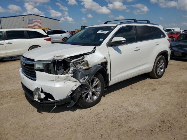 5TDJKRFHXFS082650 - 2015 TOYOTA HIGHLANDER XLE WHITE photo 1