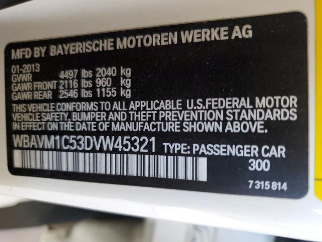 WBAVM1C53DVW45321 - 2013 BMW X1 SDRIVE28I WHITE photo 12