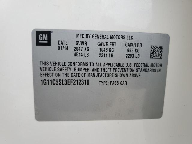 1G11C5SL3EF212310 - 2014 CHEVROLET MALIBU 1LT 白色 照片 12