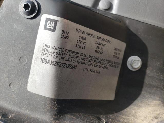 1G8AJ58F87Z192842 - 2007 SATURN ION LEVEL 2 灰色 照片 12