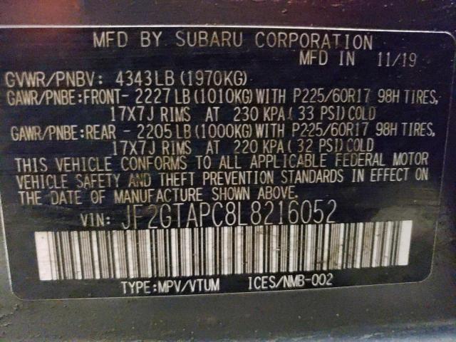 JF2GTAPC8L8216052 - 2020 SUBARU CROSSTREK PREMIUM 灰色 照片 13