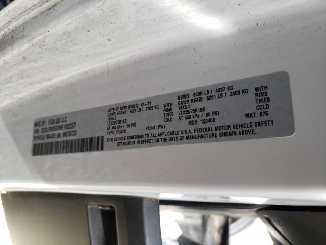 3C6LRVDG0NE103237 - 2022 RAM PROMASTER 2500 HIGH თეთრი ფოტო 14