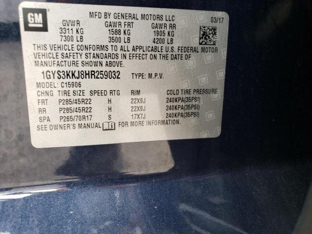 1GYS3KKJ8HR259032 - 2017 CADILLAC ESCALADE ESV PLATINUM Mavi foto 13