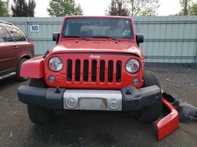 1C4GJWBG2FL534990 - 2015 JEEP WRANGLER SAHARA RED photo 5