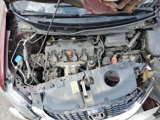 2HGFB2F93DH545845 - 2013 HONDA CIVIC EXL მუქწითელი ფოტო 11