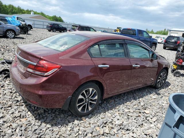 2HGFB2F93DH545845 - 2013 HONDA CIVIC EXL მუქწითელი ფოტო 3