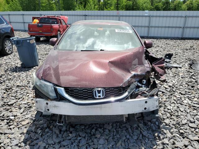 2HGFB2F93DH545845 - 2013 HONDA CIVIC EXL მუქწითელი ფოტო 5