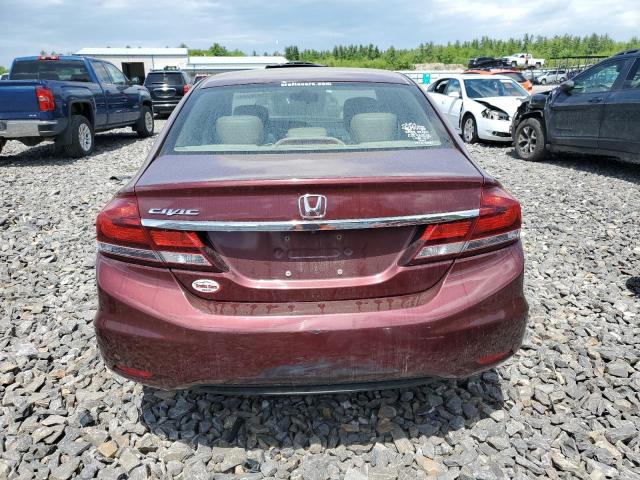 2HGFB2F93DH545845 - 2013 HONDA CIVIC EXL მუქწითელი ფოტო 6