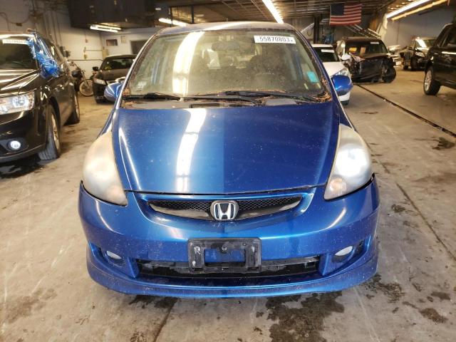 JHMGD38677S000457 - 2007 HONDA FIT S BLUE photo 5