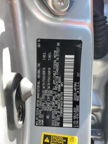 5TDKKRFH4GS164749 - 2016 TOYOTA HIGHLANDER XLE GRAY photo 13