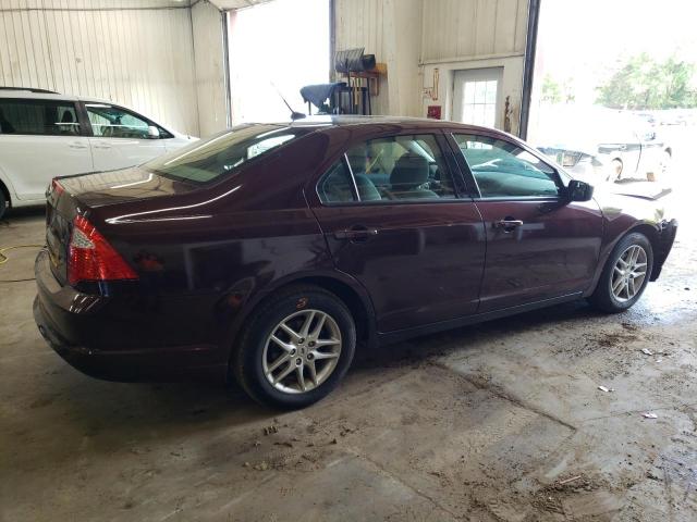 3FAHP0GA2CR144253 - 2012 FORD FUSION S MAROON photo 3