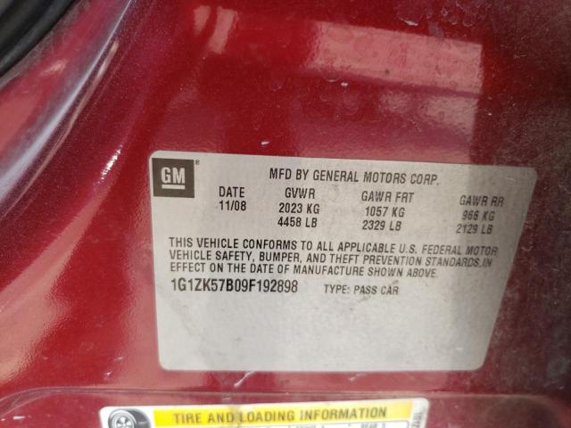 1G1ZK57B09F192898 - 2009 CHEVROLET MALIBU LTZ RED photo 12