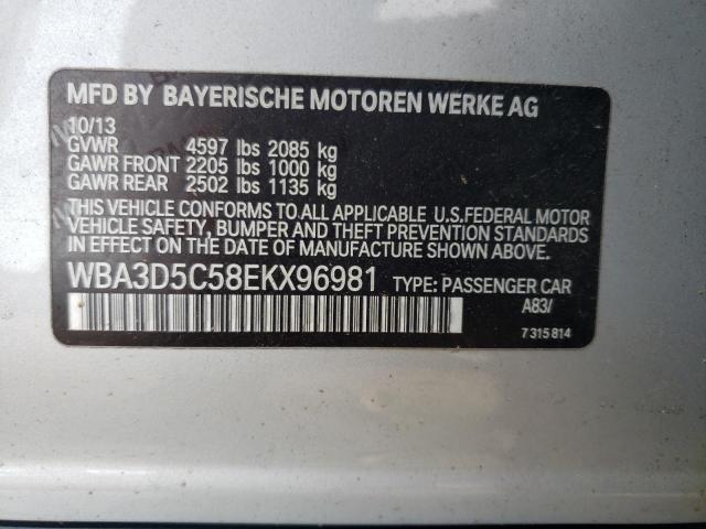 WBA3D5C58EKX96981 - 2014 BMW 328 D XDRIVE SILVER photo 12