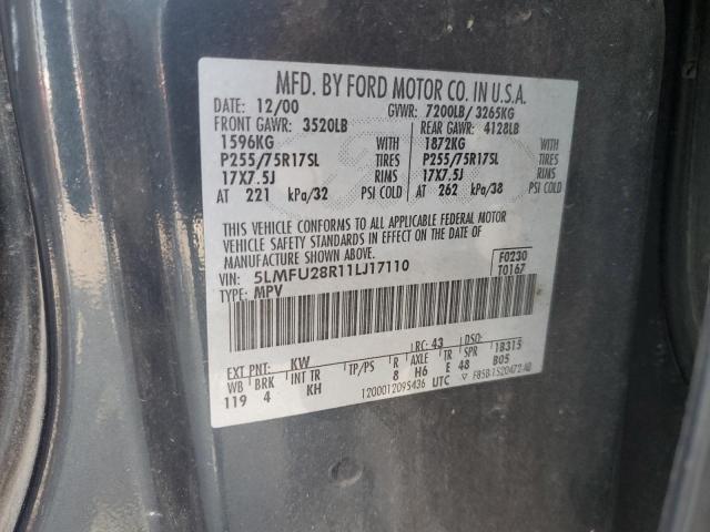 5LMFU28R11LJ17110 - 2001 LINCOLN NAVIGATOR 蓝色 照片 13