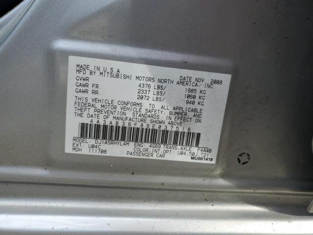 4A3AB36F89E037516 - 2009 MITSUBISHI GALANT ES SILVER photo 12