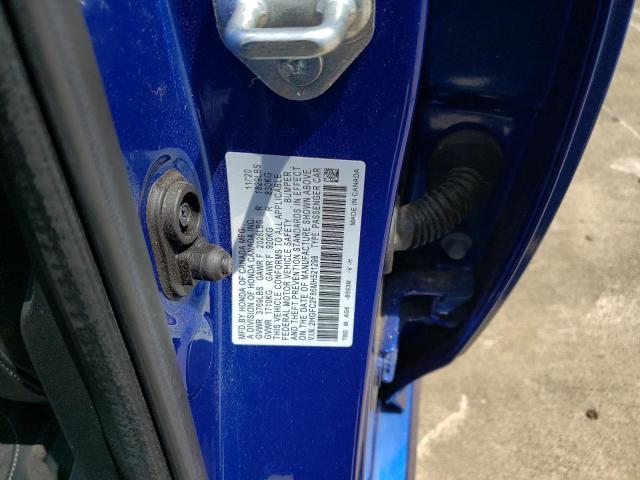 2HGFC2F86MH521298 - 2021 HONDA CIVIC SPORT 蓝色 照片 12