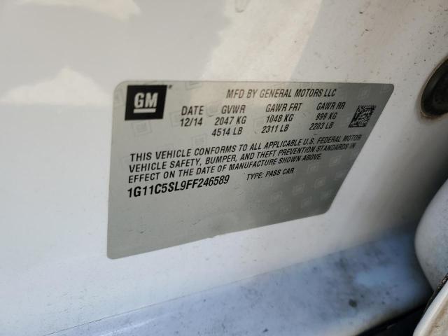 1G11C5SL9FF246589 - 2015 CHEVROLET MALIBU 1LT WHITE photo 12