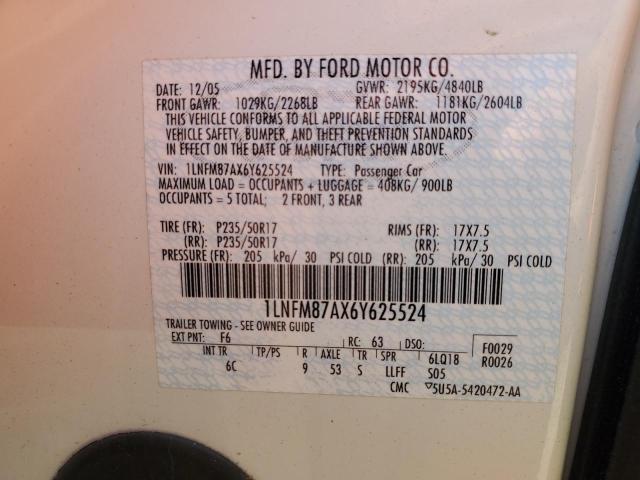 1LNFM87AX6Y625524 - 2006 LINCOLN LS 白色 照片 12