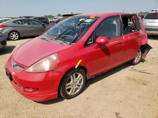 JHMGD37657S042093 - 2007 HONDA FIT S RED photo 1