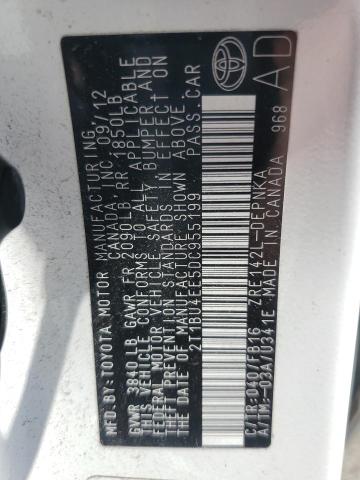 2T1BU4EE5DC955199 - 2013 TOYOTA COROLLA BASE თეთრი ფოტო 12