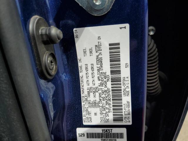 5TFUY5F10EX397697 - 2014 TOYOTA TUNDRA DOUBLE CAB SR/SR5 BLUE photo 12
