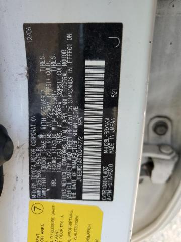 JTEEW21A970044222 - 2007 TOYOTA HIGHLANDER HYBRID WHITE photo 14