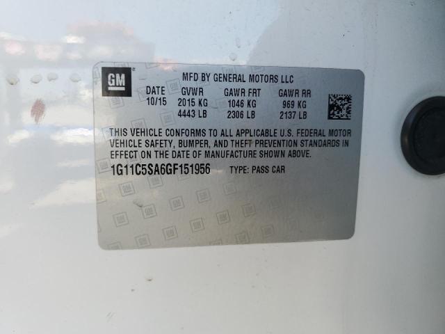 1G11C5SA6GF151956 - 2016 CHEVROLET MALIBU LIM LT Ağ foto 12