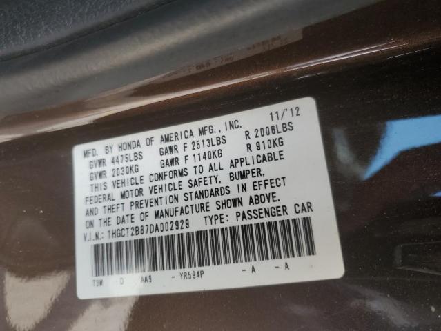 1HGCT2B87DA002929 - 2013 HONDA ACCORD EXL BROWN photo 13