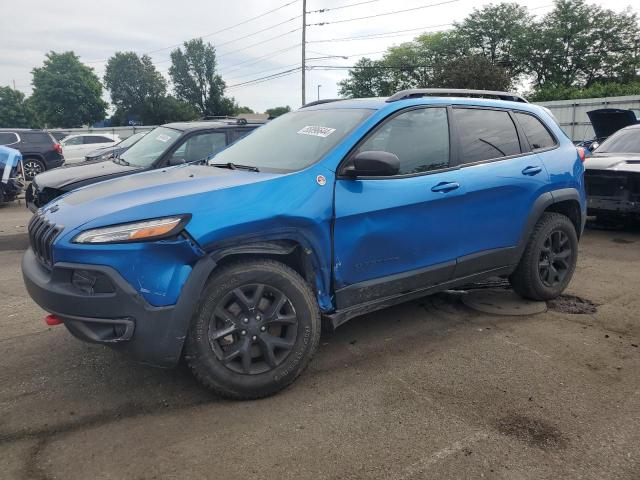 1C4PJMBS1HW615621 - 2017 JEEP CHEROKEE TRAILHAWK BLUE photo 1