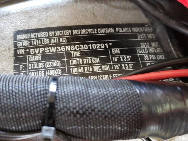 5VPSW36N8C3010291 - 2012 VICTORY MOTORCYCLES VISION TOUR Qırmızı foto 10