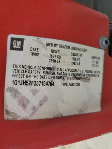 1G1JH52F337154704 - 2003 CHEVROLET CAVALIER LS SPORT RED photo 12