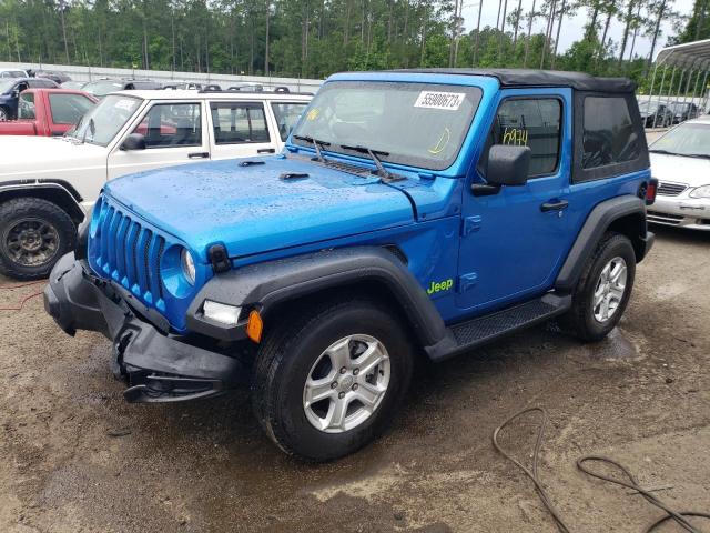 1C4HJXAGXNW200506 - 2022 JEEP WRANGLER SPORT BLUE photo 1