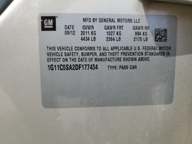 1G11C5SA2DF177434 - 2013 CHEVROLET MALIBU 1LT 米色 照片 12