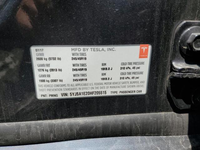 5YJSA1E20HF205515 - 2017 TESLA MODEL S Գրաֆիտ լուսանկար 13