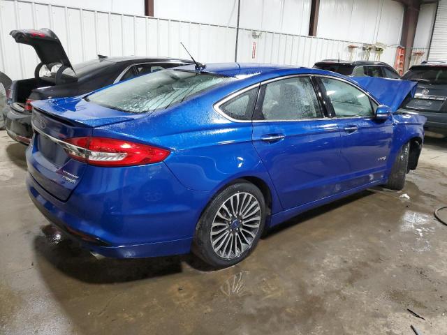 3FA6P0RU4HR223302 - 2017 FORD FUSION TITANIUM HEV BLUE photo 3