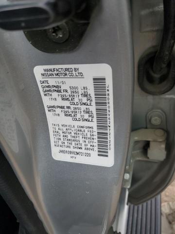 JN8DR09Y62W721220 - 2002 NISSAN PATHFINDER LE SILVER photo 13