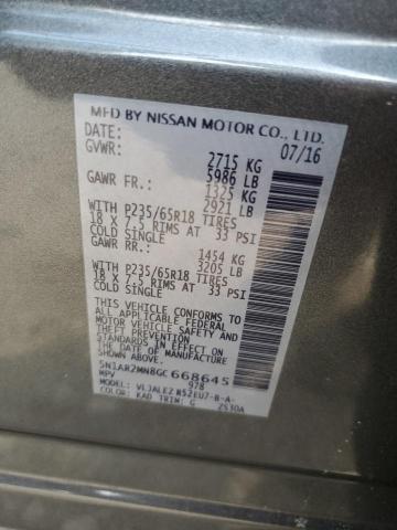 5N1AR2MN8GC668645 - 2016 NISSAN PATHFINDER S GRAY photo 13