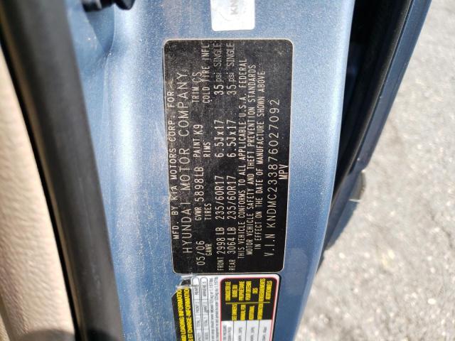 KNDMC233876027092 - 2007 HYUNDAI ENTOURAGE GLS BLUE photo 13