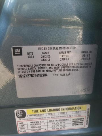 1G1ZK57B794182784 - 2009 CHEVROLET MALIBU LTZ ლურჯი ფოტო 12